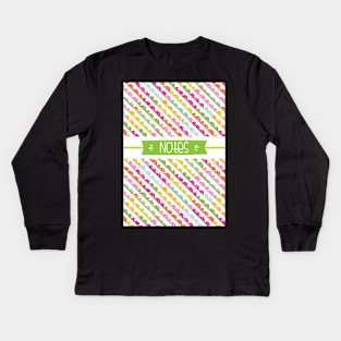 Bold Green Pattern Notebook Kids Long Sleeve T-Shirt